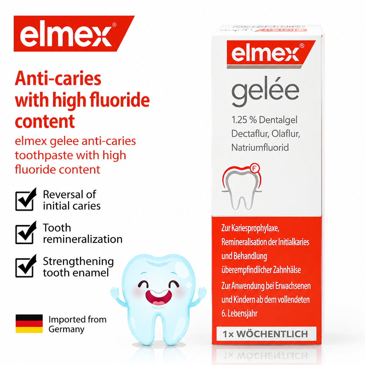 Elmex Gelee Gel Fluor Dental 2 - Whitening Mouthwash incelemesi ve fiyatı