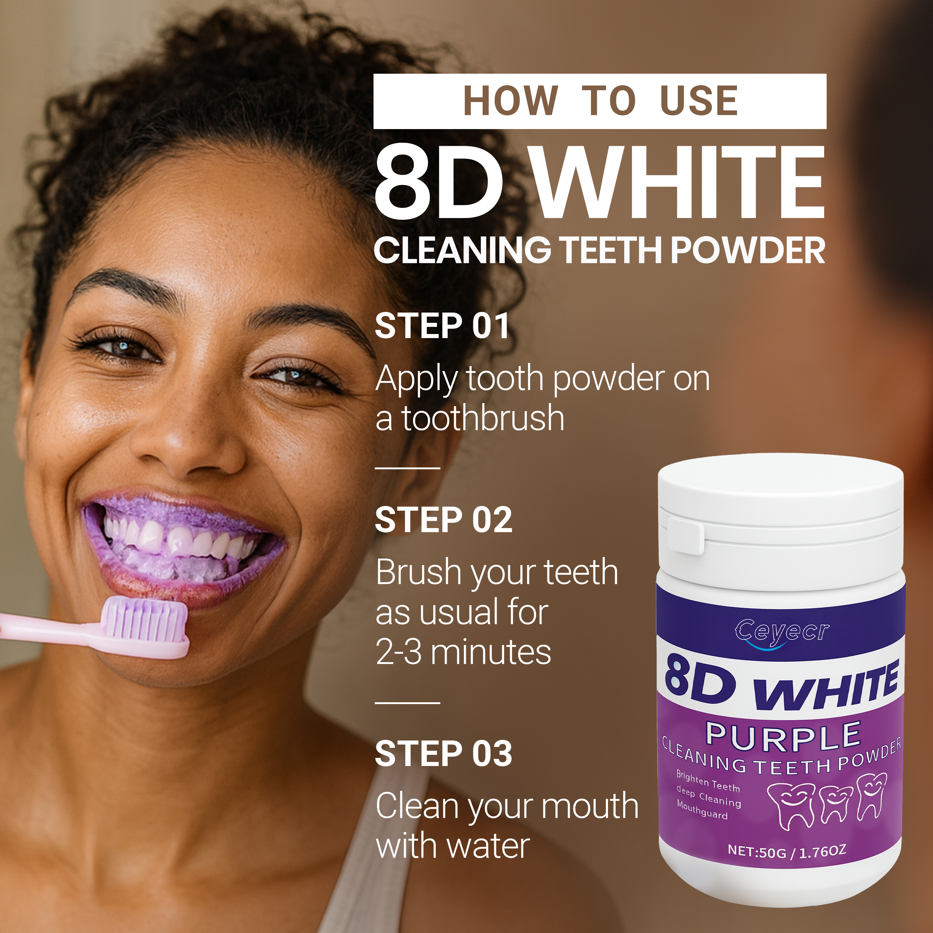8D white Teeth Whitening Powde - Teeth Whitening Street incelemesi ve fiyatı
